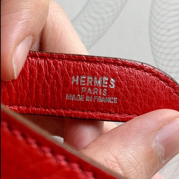 HERMES Vintage Red Leather Belt Strap 26” Waist main image 6